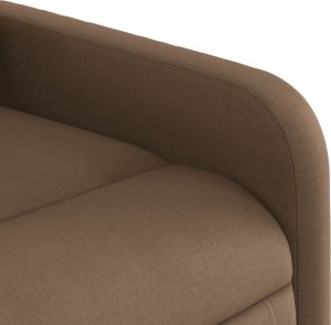 vidaXL vidaXL Podnoszony fotel masujący, rozkładany, brązowy, obity tkaniną 10