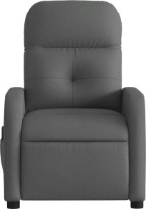 vidaXL vidaXL Rozkładany fotel masujący, elektryczny, ciemnoszary, tkanina 7