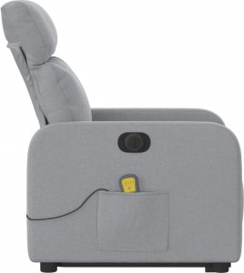 vidaXL vidaXL Podnoszony fotel masujący, elektryczny, rozkładany, jasnoszary 10