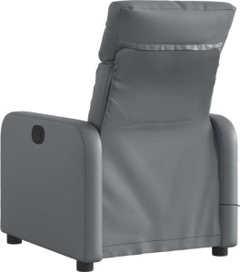vidaXL Rozkładany fotel masujący, elektryczny, szary, sztuczna skóra 5