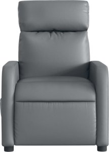 vidaXL Rozkładany fotel masujący, elektryczny, szary, sztuczna skóra 9