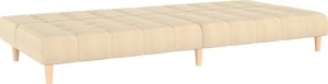 vidaXL vidaXL Rozkładana kanapa 2-osobowa, kremowa, tapicerowana tkaniną 6