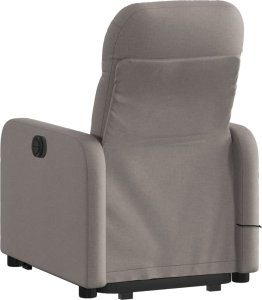 vidaXL vidaXL Podnoszony fotel masujący, rozkładany, kolor taupe, tkanina 4