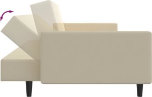 vidaXL vidaXL 2-osobowa kanapa, kremowa, tapicerowana aksamitem 7