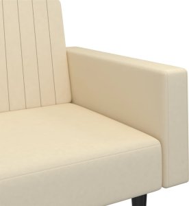 vidaXL vidaXL 2-osobowa kanapa, kremowa, tapicerowana aksamitem 9