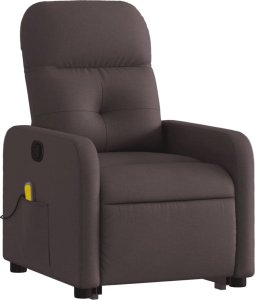 vidaXL vidaXL Podnoszony fotel masujący, rozkładany, ciemnobrązowy, tkanina 3