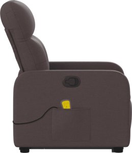 vidaXL vidaXL Podnoszony fotel masujący, rozkładany, ciemnobrązowy, tkanina 9