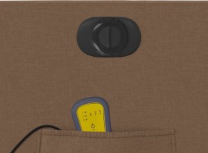 vidaXL Rozkładany fotel masujący, elektryczny, brązowy, tkanina 12