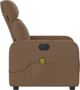 vidaXL Rozkładany fotel masujący, elektryczny, brązowy, tkanina 10