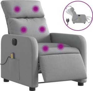 Triton Rozkładany fotel masujący, elektryczny, jasnoszary, tkanina 2