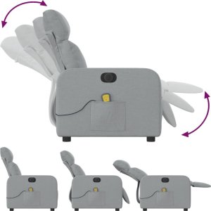 Triton Rozkładany fotel masujący, elektryczny, jasnoszary, tkanina 7