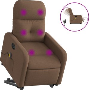 vidaXL Podnoszony fotel masujący, elektryczny, rozkładany, brązowy 2