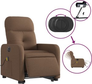 vidaXL Podnoszony fotel masujący, elektryczny, rozkładany, brązowy 5