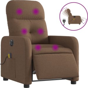 Triton Rozkładany fotel masujący, elektryczny, brązowy, tkanina 2