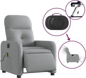 Triton Rozkładany fotel masujący, elektryczny, jasnoszary, tkanina 5