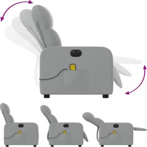 Triton Rozkładany fotel masujący, elektryczny, jasnoszary, tkanina 6