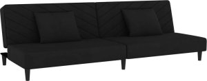 vidaXL 2-osobowa kanapa, 2 poduszki, czarna, aksamitna 2