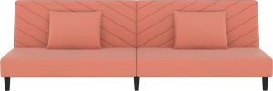 vidaXL 2-osobowa kanapa, 2 poduszki, różowa, aksamitna 5