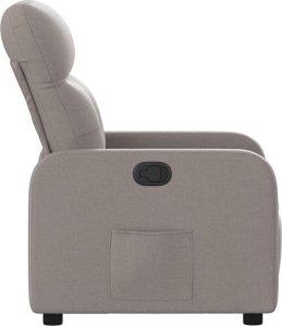 vidaXL Fotel rozkładany, kolor taupe, obity tkaniną 7