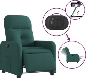 vidaXL Elektryczny fotel rozkładany, ciemnozielony, obity tkaniną 6