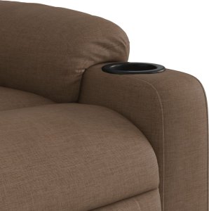 vidaXL Fotel rozkładany, brązowy, obity tkaniną 8
