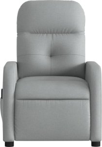 vidaXL Rozkładany fotel masujący, jasnoszary, obity tkaniną 7