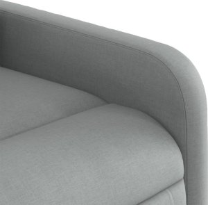 vidaXL Rozkładany fotel masujący, jasnoszary, obity tkaniną 9