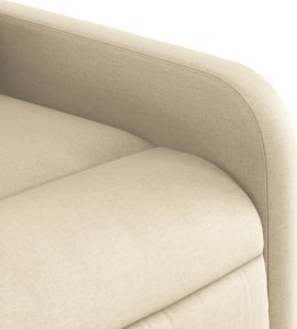 vidaXL Rozkładany fotel masujący, kremowy, obity tkaniną 9