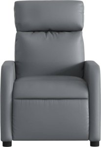 vidaXL Rozkładany fotel masujący, szary, obity sztuczną skórą 7