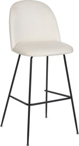 Beliani Zestaw 2 krzeseł barowych welurowy biały ARCOLA 3