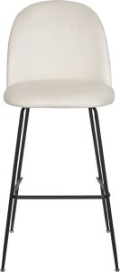 Beliani Zestaw 2 krzeseł barowych welurowy biały ARCOLA 4