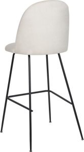 Beliani Zestaw 2 krzeseł barowych welurowy biały ARCOLA 5