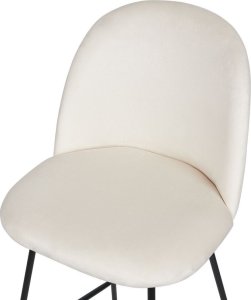 Beliani Zestaw 2 krzeseł barowych welurowy biały ARCOLA 6