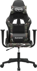 Fotel vidaXL vidaXL Fotel gamingowy, czarny i moro, sztuczna skóra 3