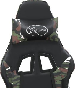 Fotel vidaXL vidaXL Fotel gamingowy, czarny i moro, sztuczna skóra 9