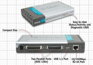 Print server D-Link DP-300U (1x10/100 RJ45, 1xUSB, 2xParallel) 2