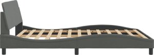 vidaXL vidaXL Rama łóżka bez materaca, ciemnoszara, 160x200 cm, obita tkaniną 5