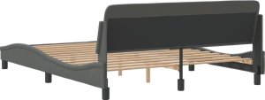 vidaXL vidaXL Rama łóżka bez materaca, ciemnoszara, 160x200 cm, obita tkaniną 6