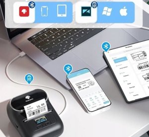 Drukarka etykiet Phomemo Phomemo Drukarka Termiczna Bluetooth Etykiet Samoprzylepnych Naklejek M110 / Czarny 6