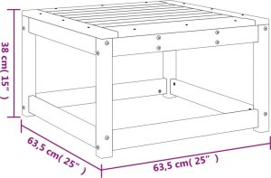 vidaXL vidaXL Podnóżek ogrodowy, lite drewno sosnowe 7