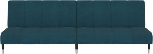 vidaXL 2-osobowa kanapa, niebieska, tapicerowana aksamitem 5