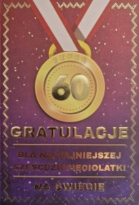 Yeku Karnet Urodziny 60 medal damskie 1