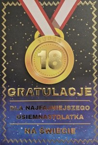 Teka Karnet Urodziny 18 medal męskie 1