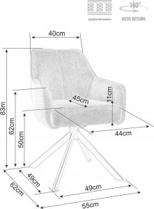 Signal Krzesło obrotowe do salonu NOTTI Brego oliwkowe Signal 8