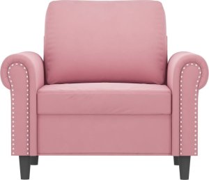 vidaXL Fotel, różowy, 60 cm, obity aksamitem 3