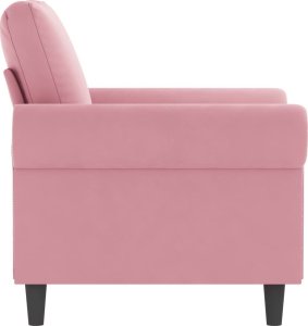 vidaXL Fotel, różowy, 60 cm, obity aksamitem 4