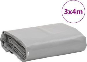 vidaXL Plandeka, szara, 3x4 m, 600 g/m² 8