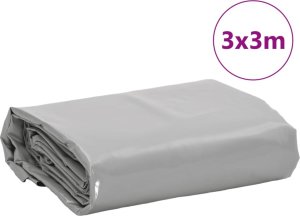 vidaXL Plandeka, szara, 3x3 m, 600 g/m² 8