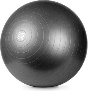 Meteor Piłka fitness 75CM Z POMPKĄ CZARNA żółte logo (31134) 3