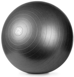Meteor Piłka fitness 75CM Z POMPKĄ CZARNA żółte logo (31134) 7